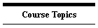 Course Topics